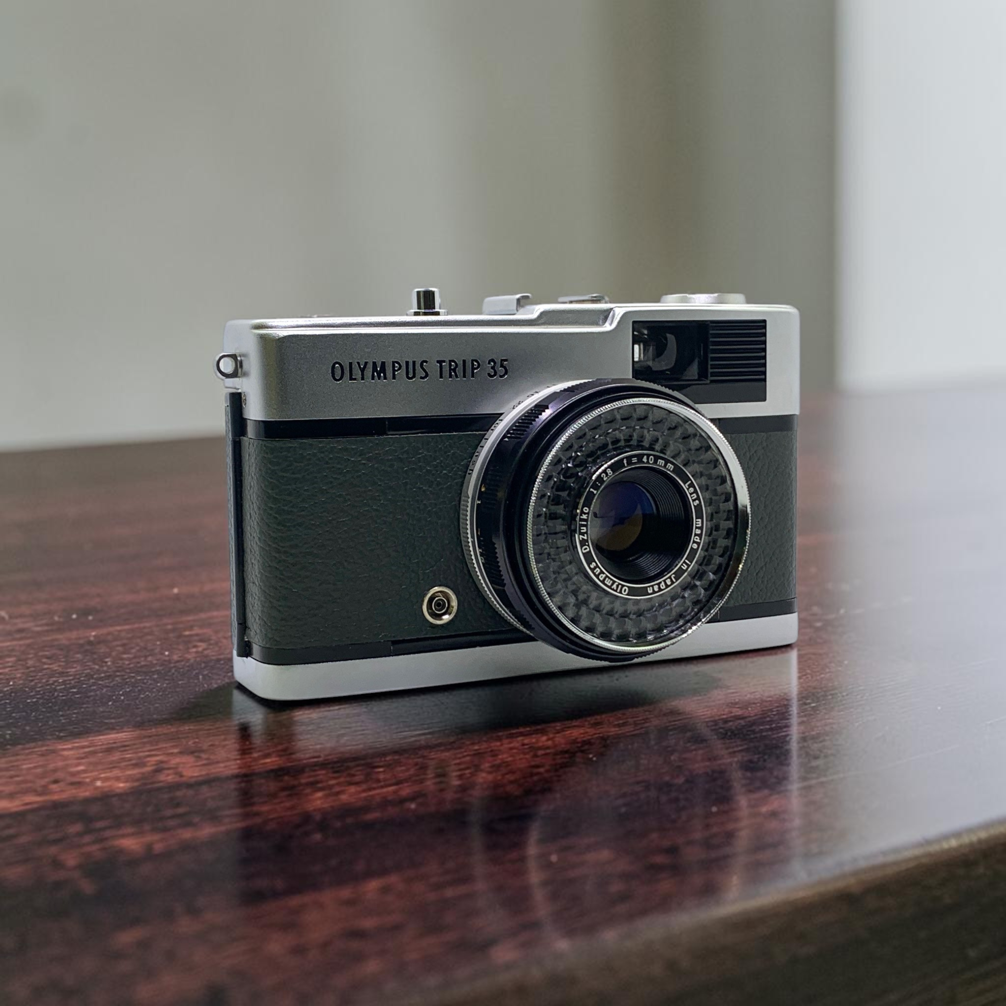 Olympus Trip 35 For Sale in British Racing Green Leather