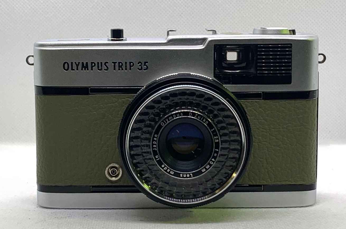 1982 Olympus Trip 35 in Olive Green Leather
